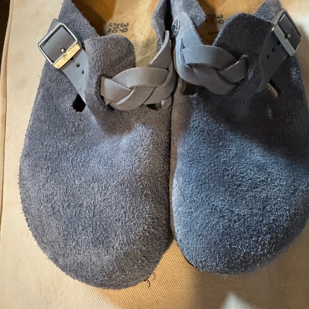 Blue Birkenstock Boston-Staud collab.  Size 39